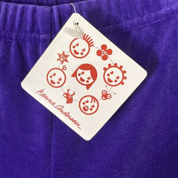 NWT Hanna Andersson Purple VELOUR Leggings 150 Sz 12 - Picture 3 of 6